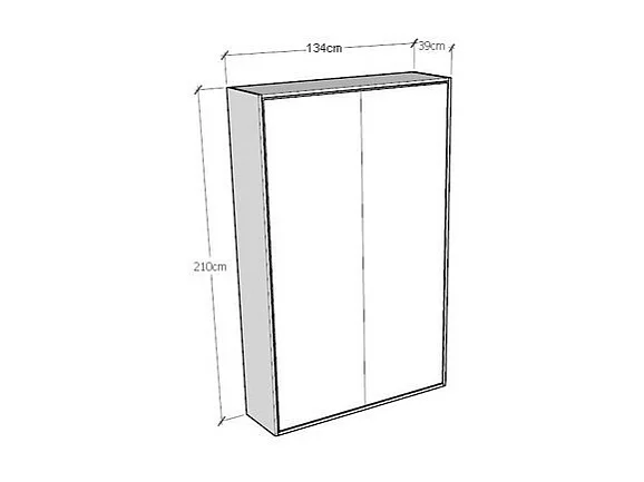 Schrankbett Kentaro 120 vertikal Esche weiß
