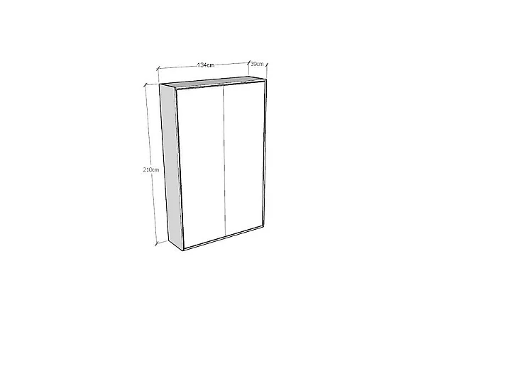 Verticaal Kentaro 120 opklapbed eiken wit