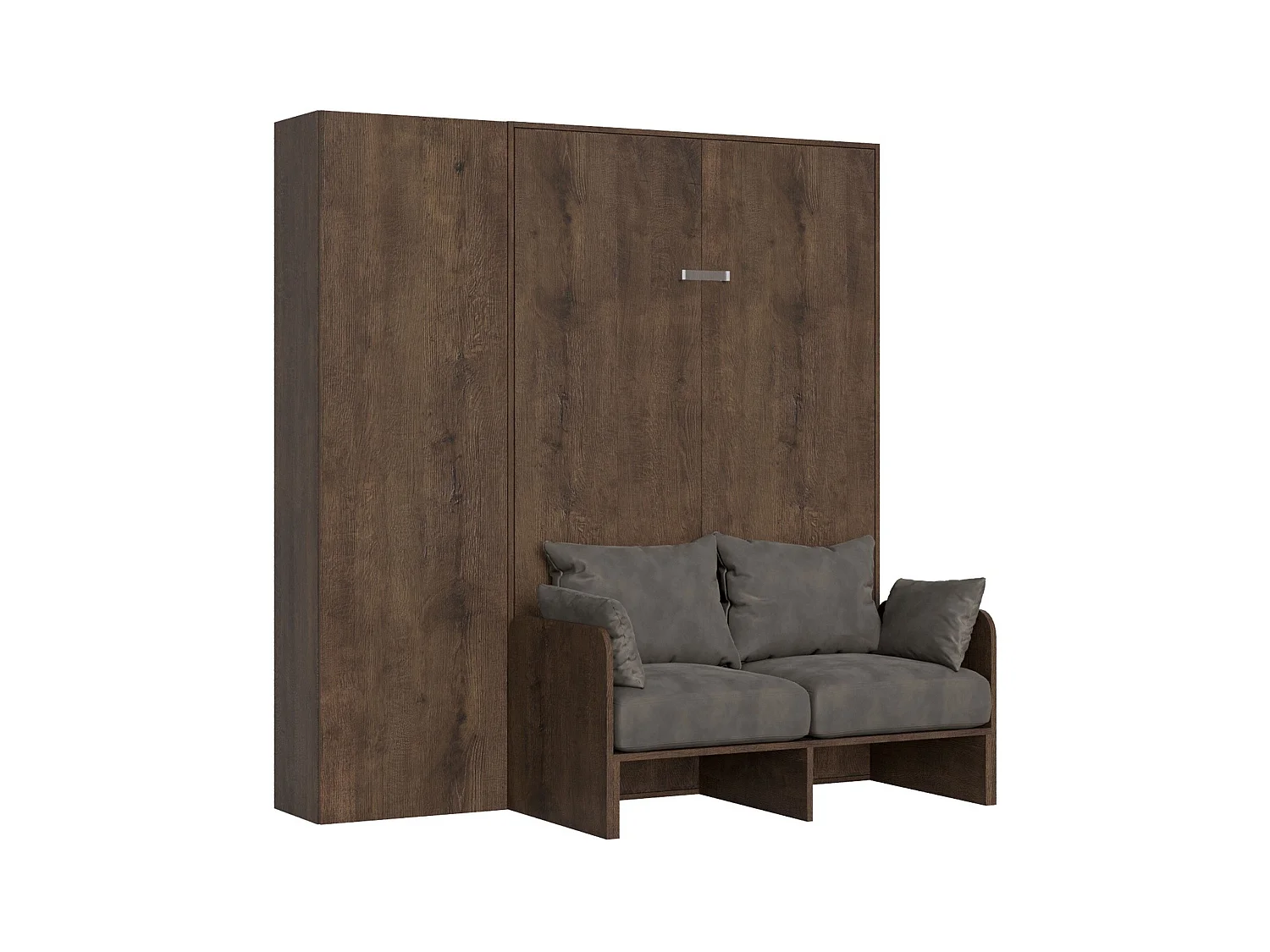 Schrankbett Kentaro Sofà 120 vertikal mit Säulenschrank Nussbaum - ALESSIA 20