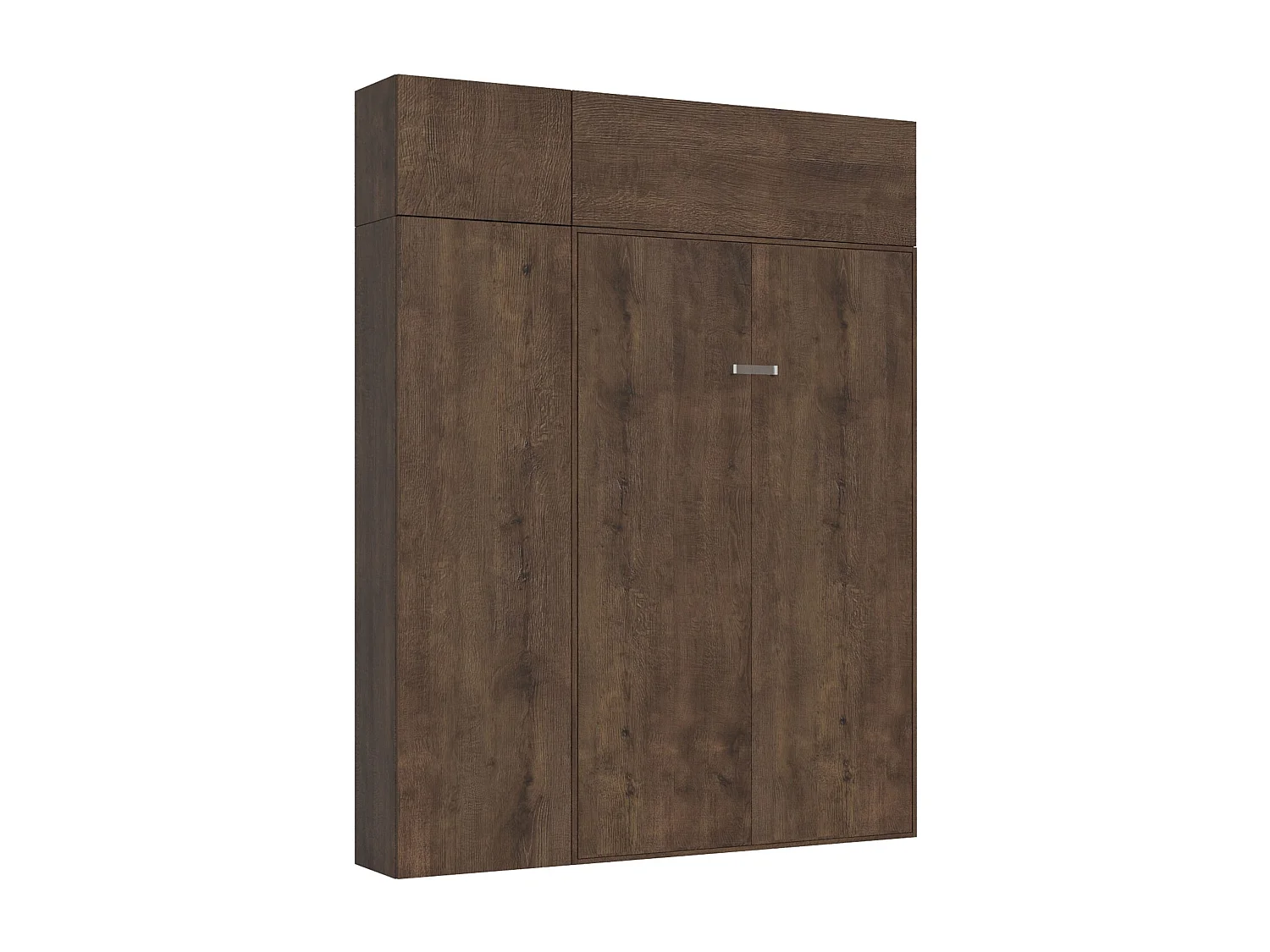 Armoire lit 1 place et demi escamotable vertical 120 Kentaro avec meublier Noyer