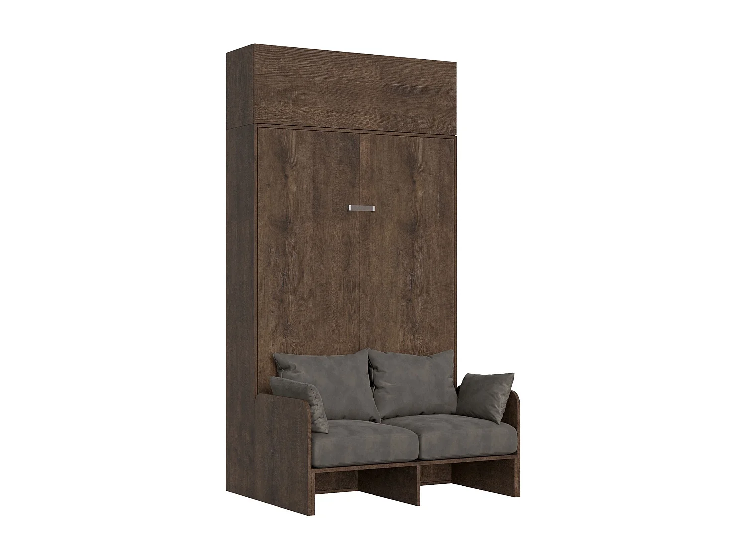 Armoire lit double escamotable vertical 140 Kentaro Sofa avec èlèment haut Noyer -A20
