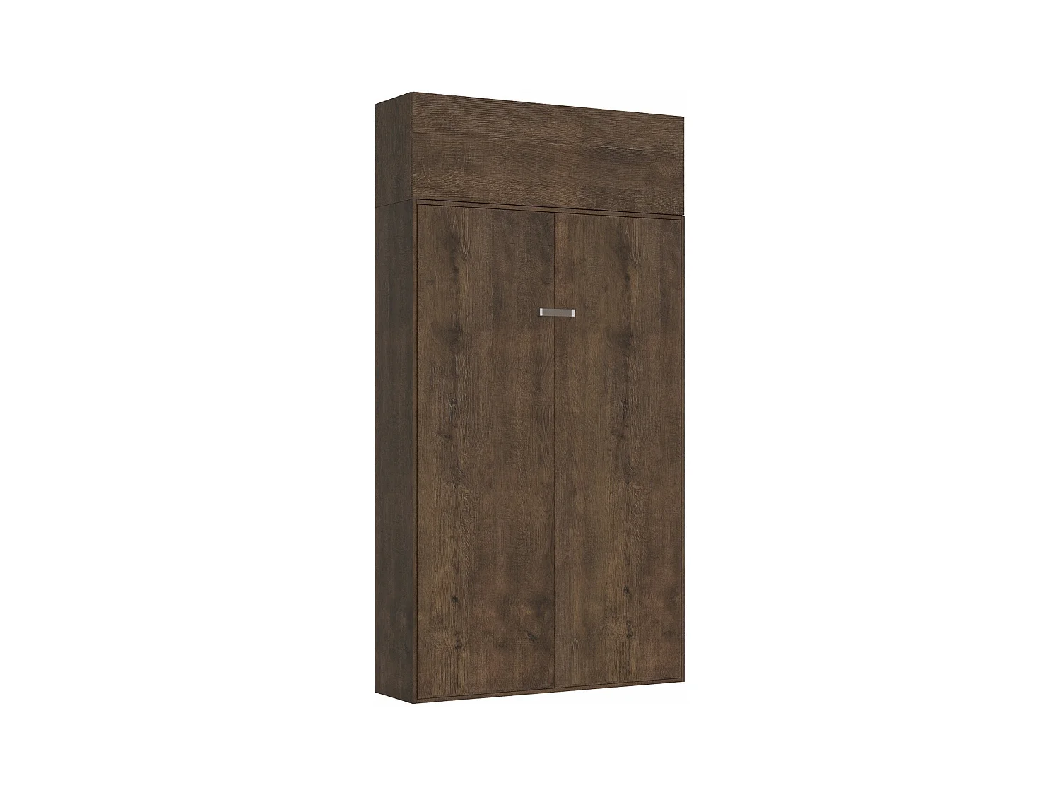 Armoire lit escamotable vertical 120 Kentaro avec èlèment haut Noyer