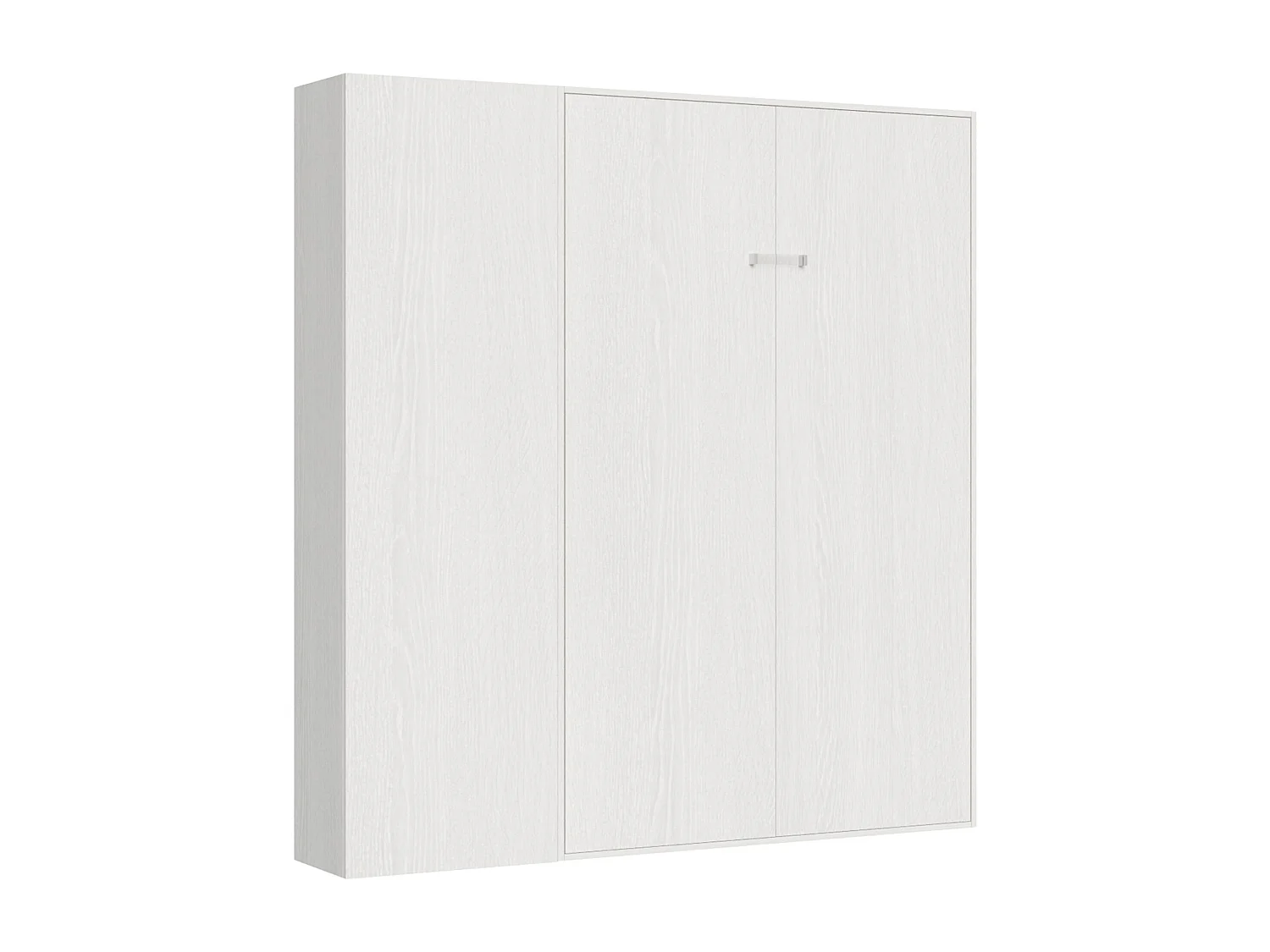 Schrankbett Kentaro 120 vertikal mit Säulenschrank Esche weiß