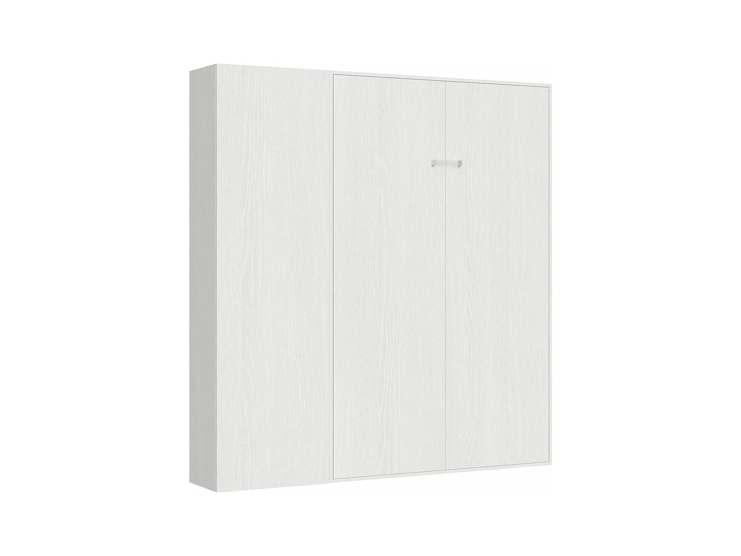 Armoire lit escamotable vertical 120 Kentaro avec colonne Frêne Blanc