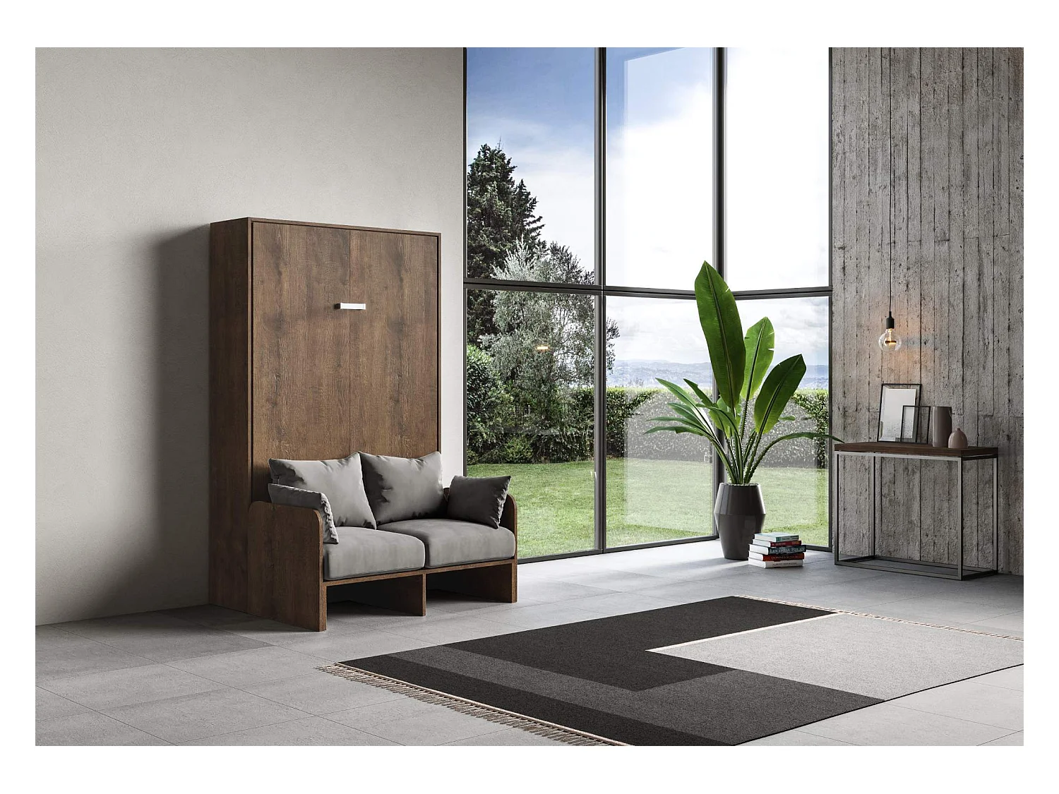 Schrankbett Kentaro Sofà 120 vertikal Nussbaum - ALESSIA 20