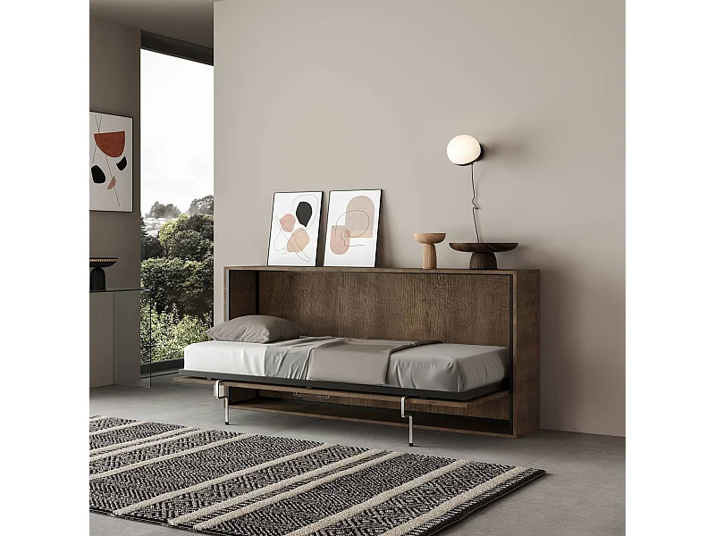 Lit escamotable horizontal 1 couchage 85 Kando Noyer