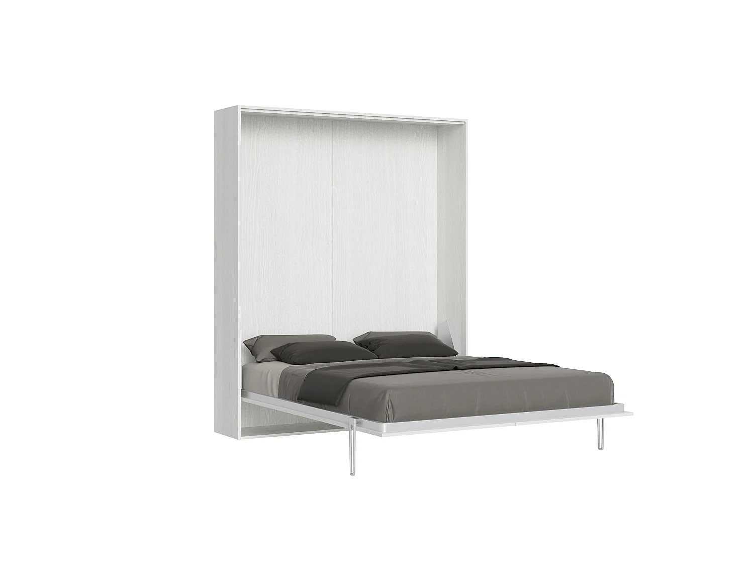 Kanto verticaal opklapbed 140x190 cm wit hout