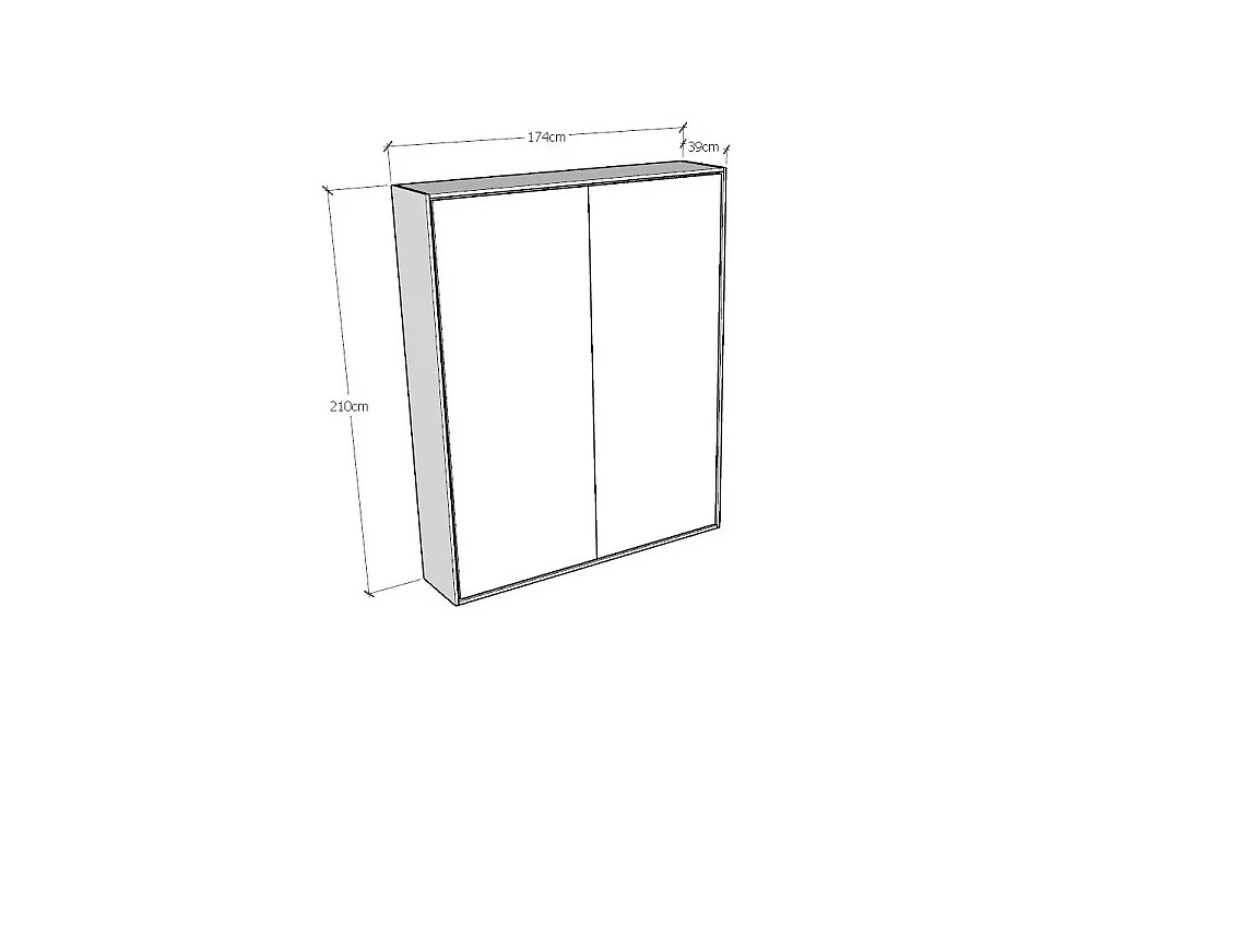 Kanto verticaal opklapbed 140x190 cm wit hout