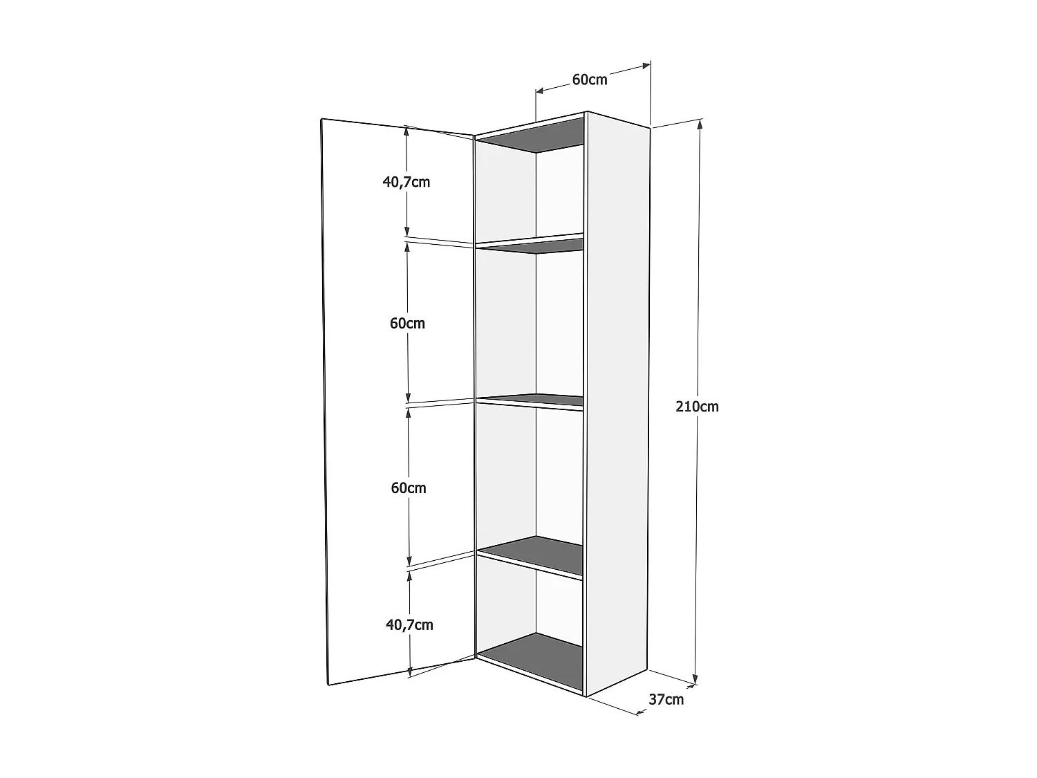 Armoire lit queen size escamotable vertical 160 Kentaro avec colonne Chêne Nature