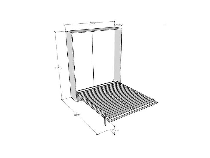 Verticaal Kentaro 160 opklapbed walnoot