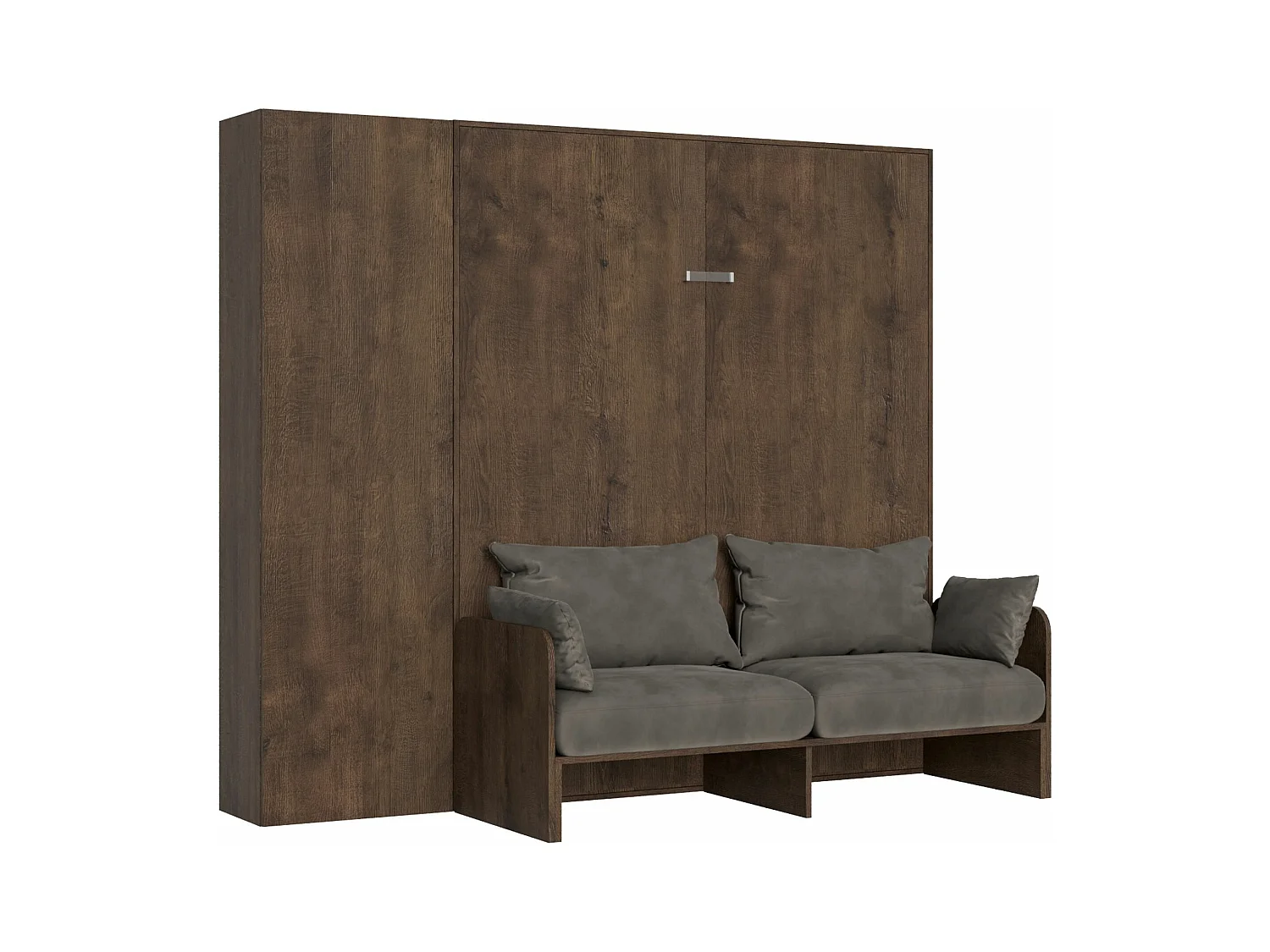 Armoire lit escamotable vertical 160 Kentaro Sofa avec colonne Noyer - ALESSIA 20