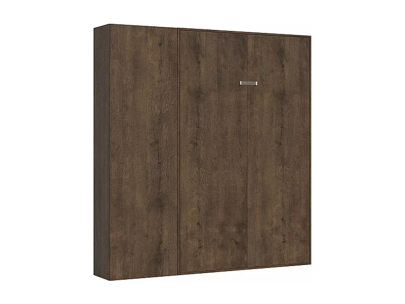 Schrankbett Kentaro 140 vertikal mit Säulenschrank Nussbaum