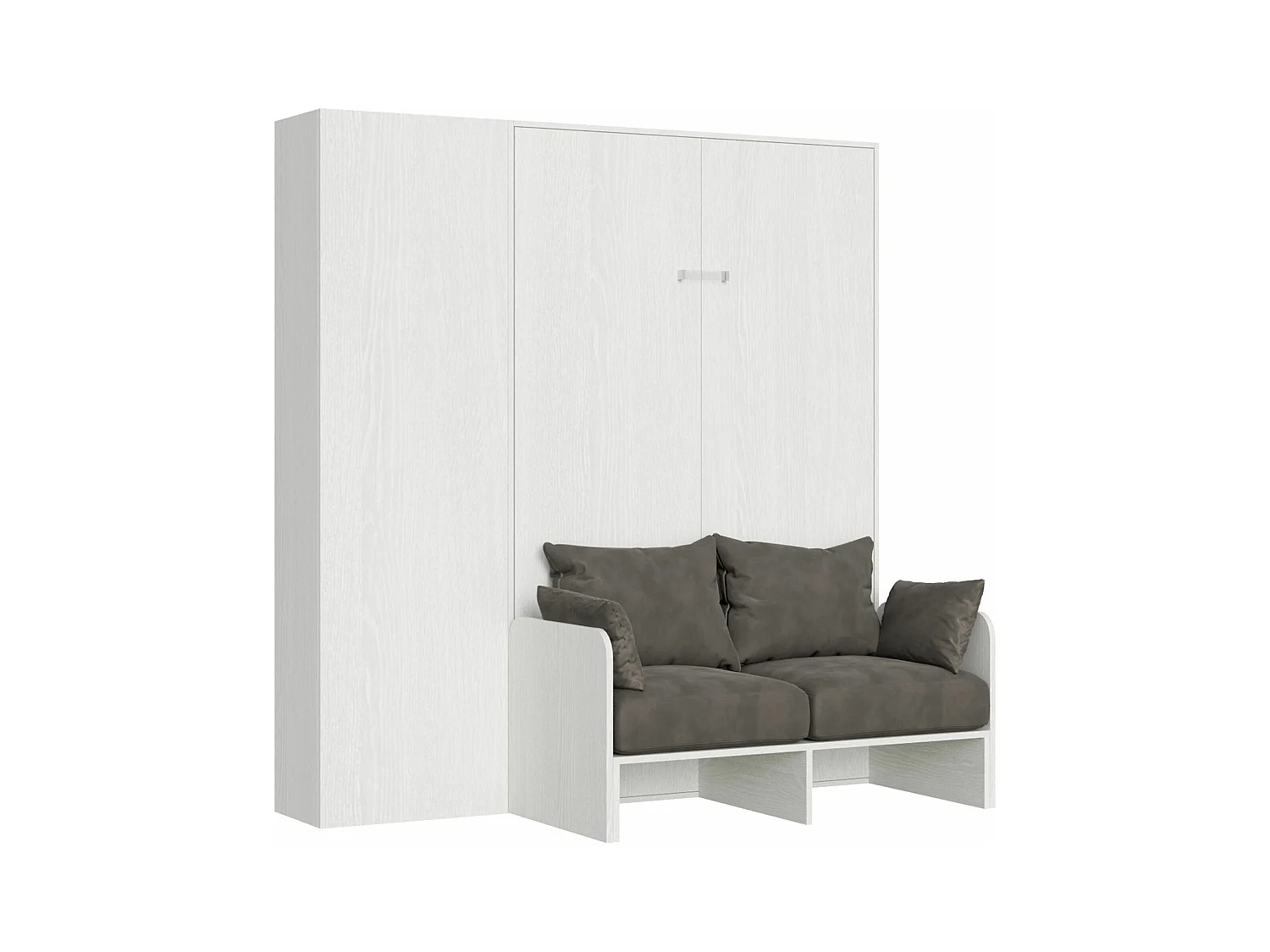 Armoire lit escamotable vertical 140 Kentaro Sofa avec colonne Frêne Blanc - ALESSIA 20
