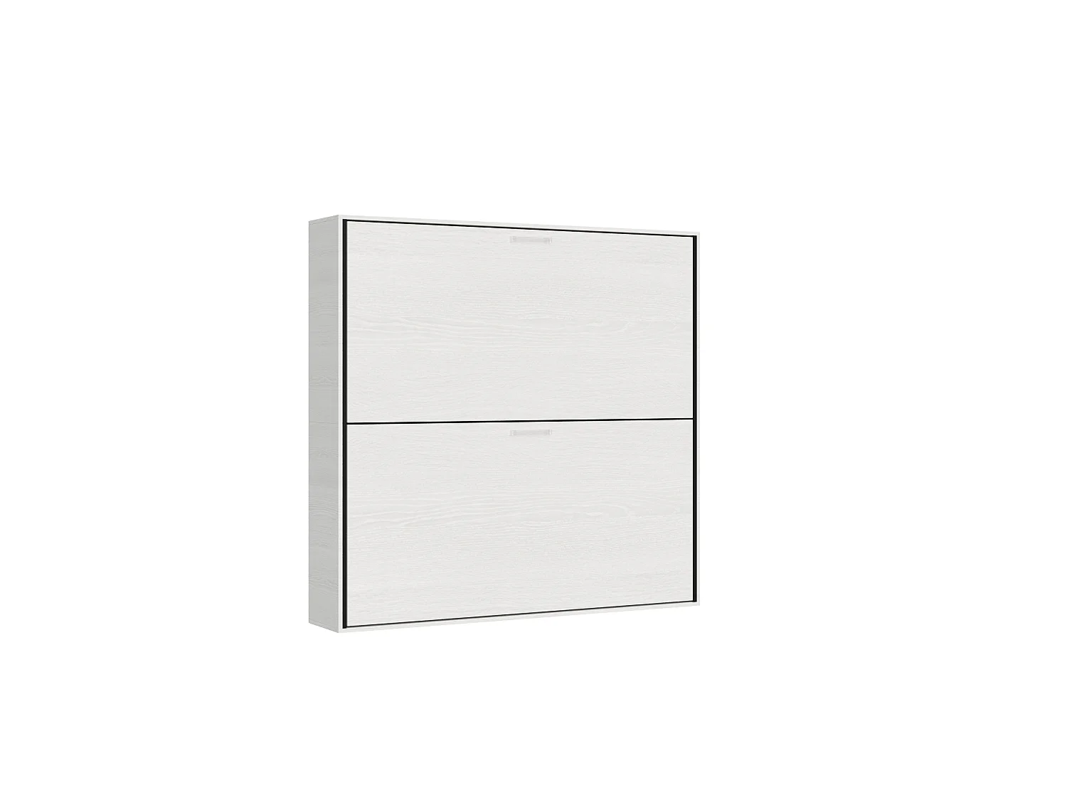 Lit escamotable horizontal superposé 2 couchages 85 Kando Frêne Blanc