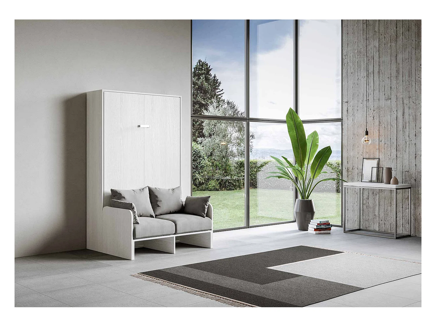 Verticaal Kentaro Sofà 120 opklapbed eiken wit - ALESSIA 20