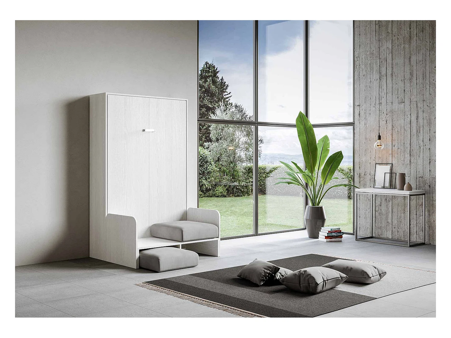 Verticaal Kentaro Sofà 120 opklapbed eiken wit - ALESSIA 20