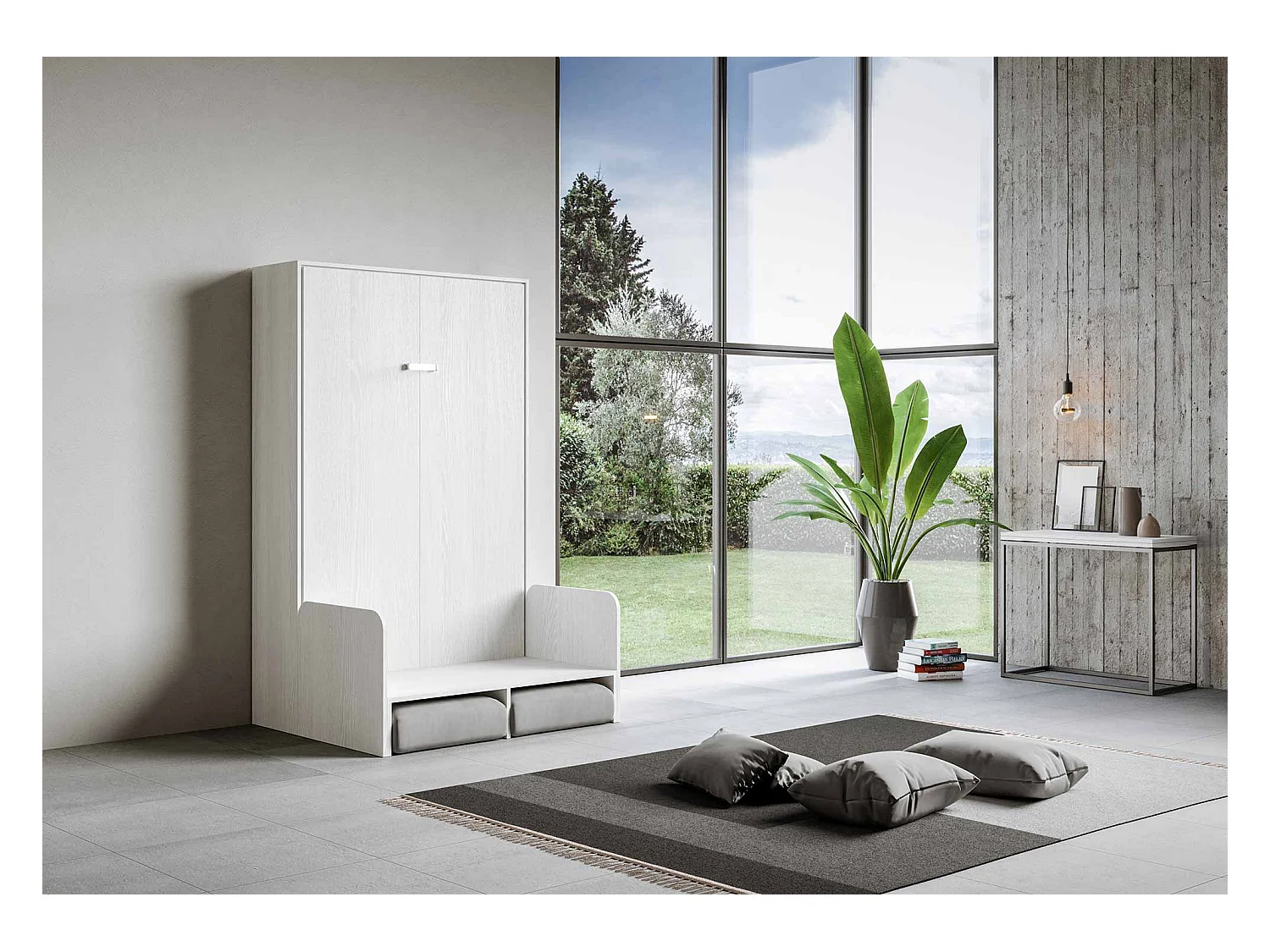 Verticaal Kentaro Sofà 120 opklapbed eiken wit - ALESSIA 20