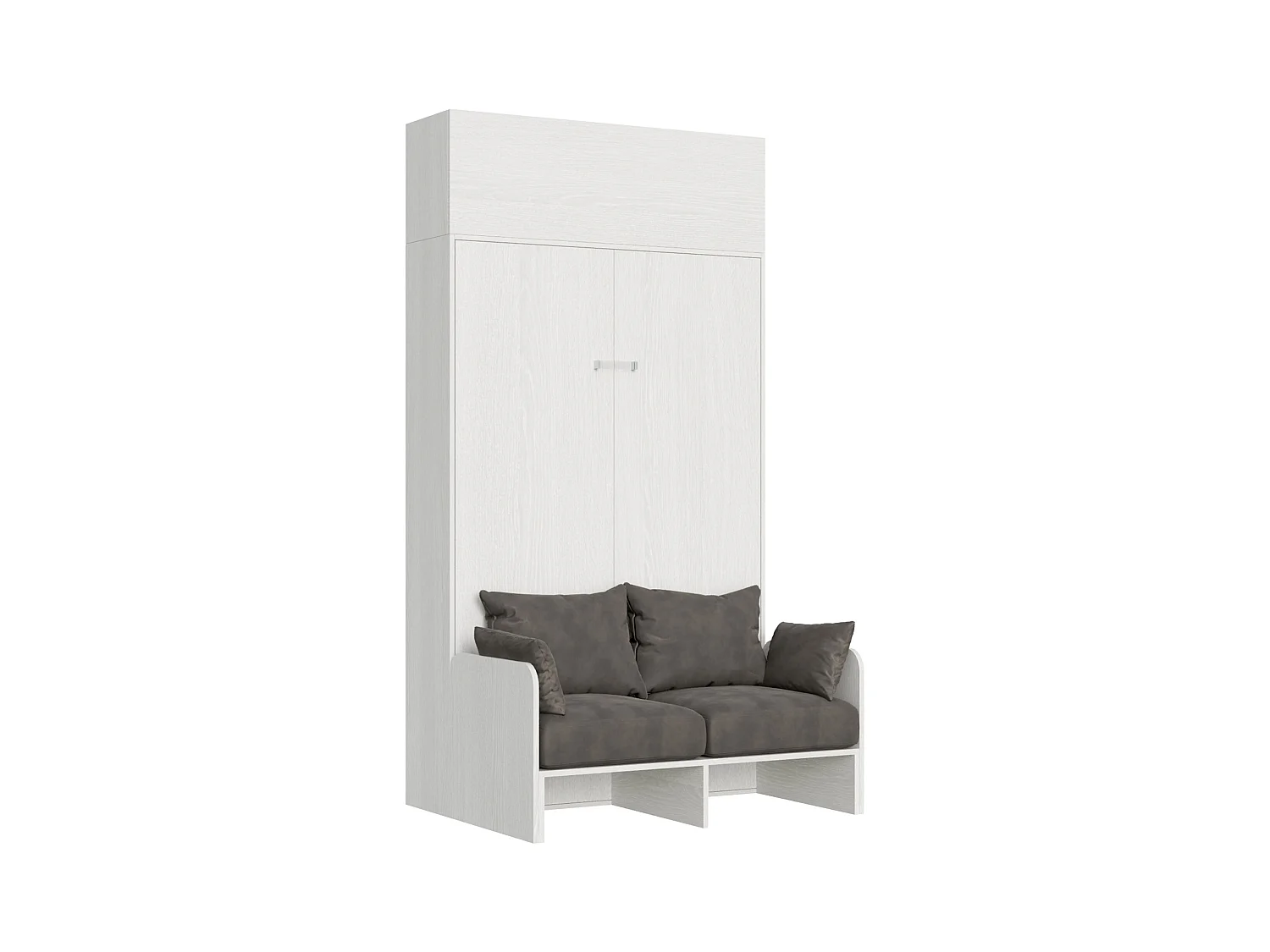 Armoire lit escamotable vertical 120 Kentaro Sofa avec èlèment haut Frêne Blanc - ALESSIA 20