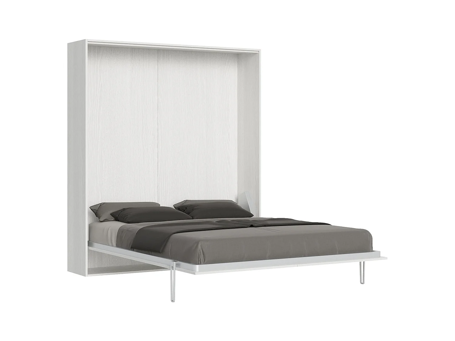 Lit escamotable vertical 160 Kentaro Frêne Blanc