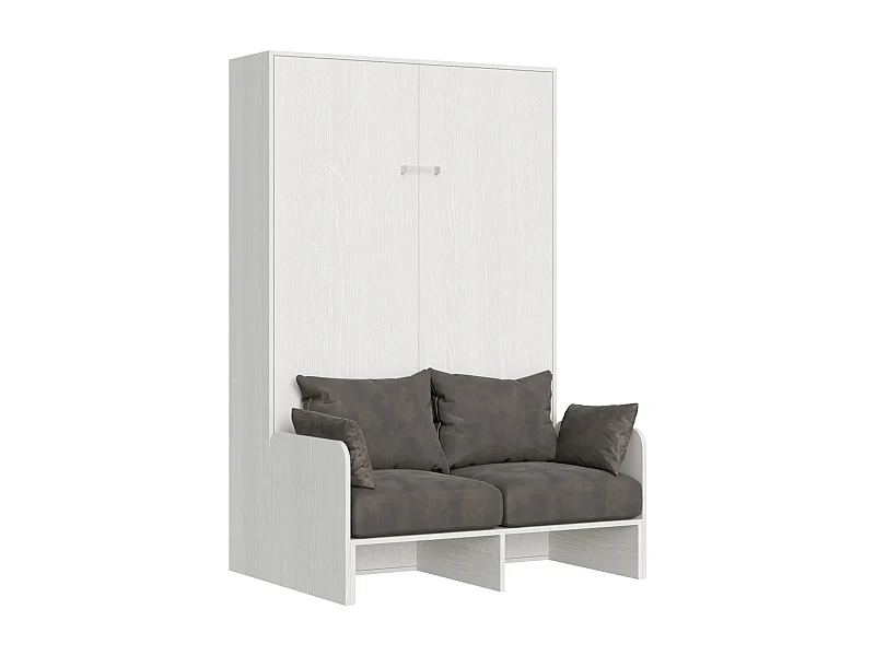 Lit double escamotable vertical 140 Kentaro Sofa Frêne Blanc -A20