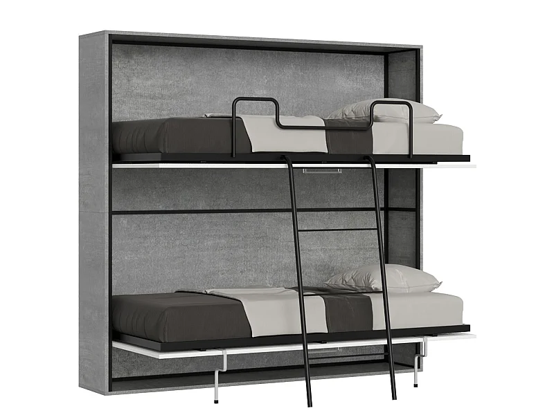 Letto doppio a scomparsa Kando cemento