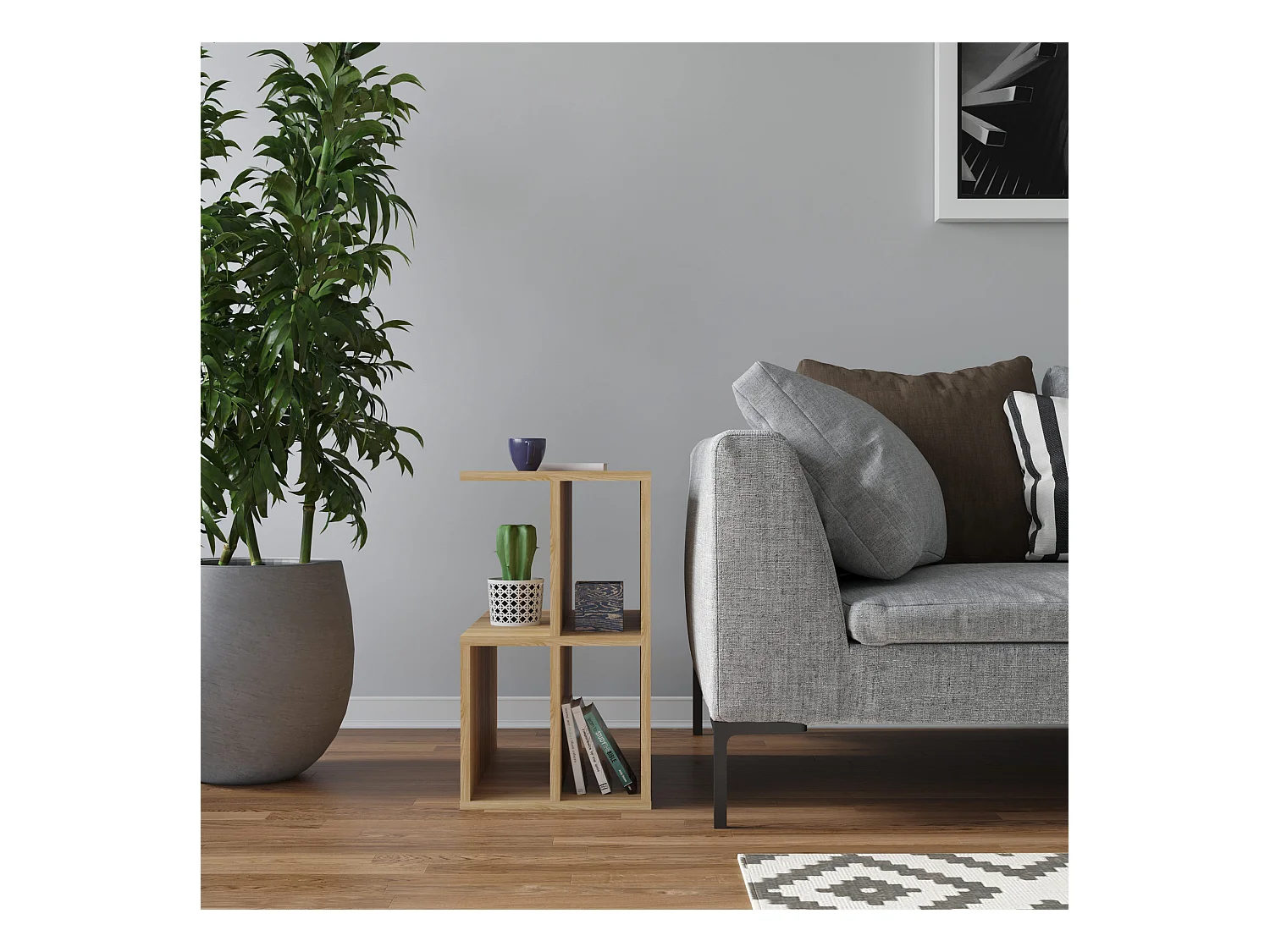 Table d'appoint de salon loira moderne chêne 59,6x35,6x63,2 cm