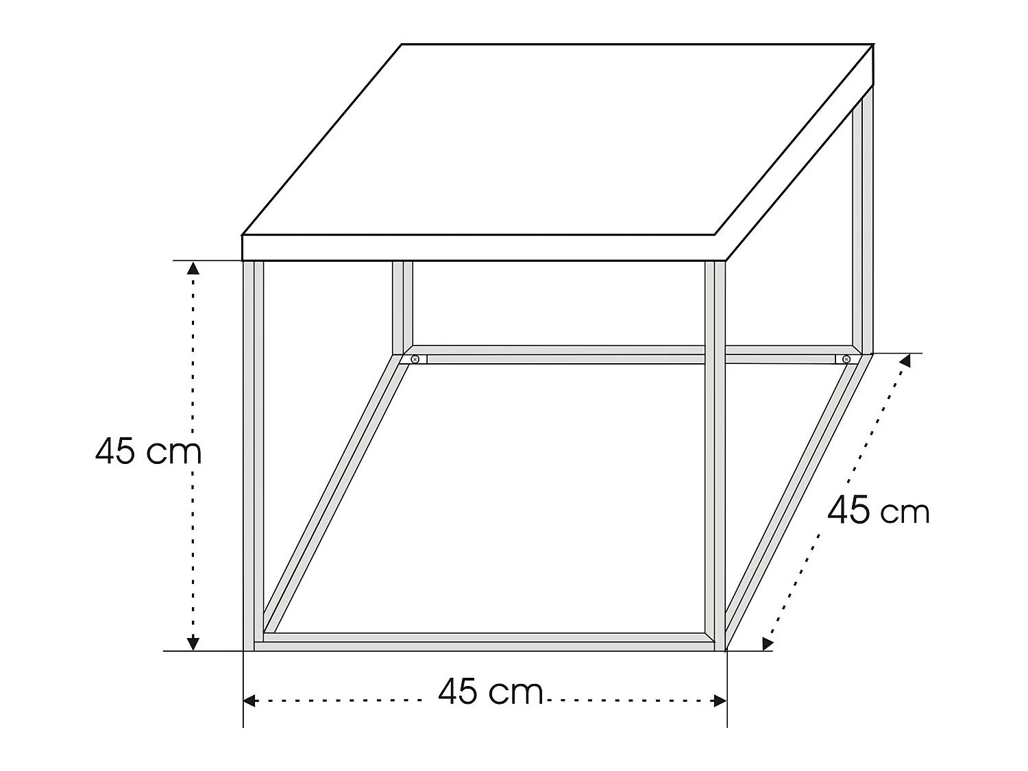 Table d'appoint de salon orinoco  noyer noir 45x45x45 cm