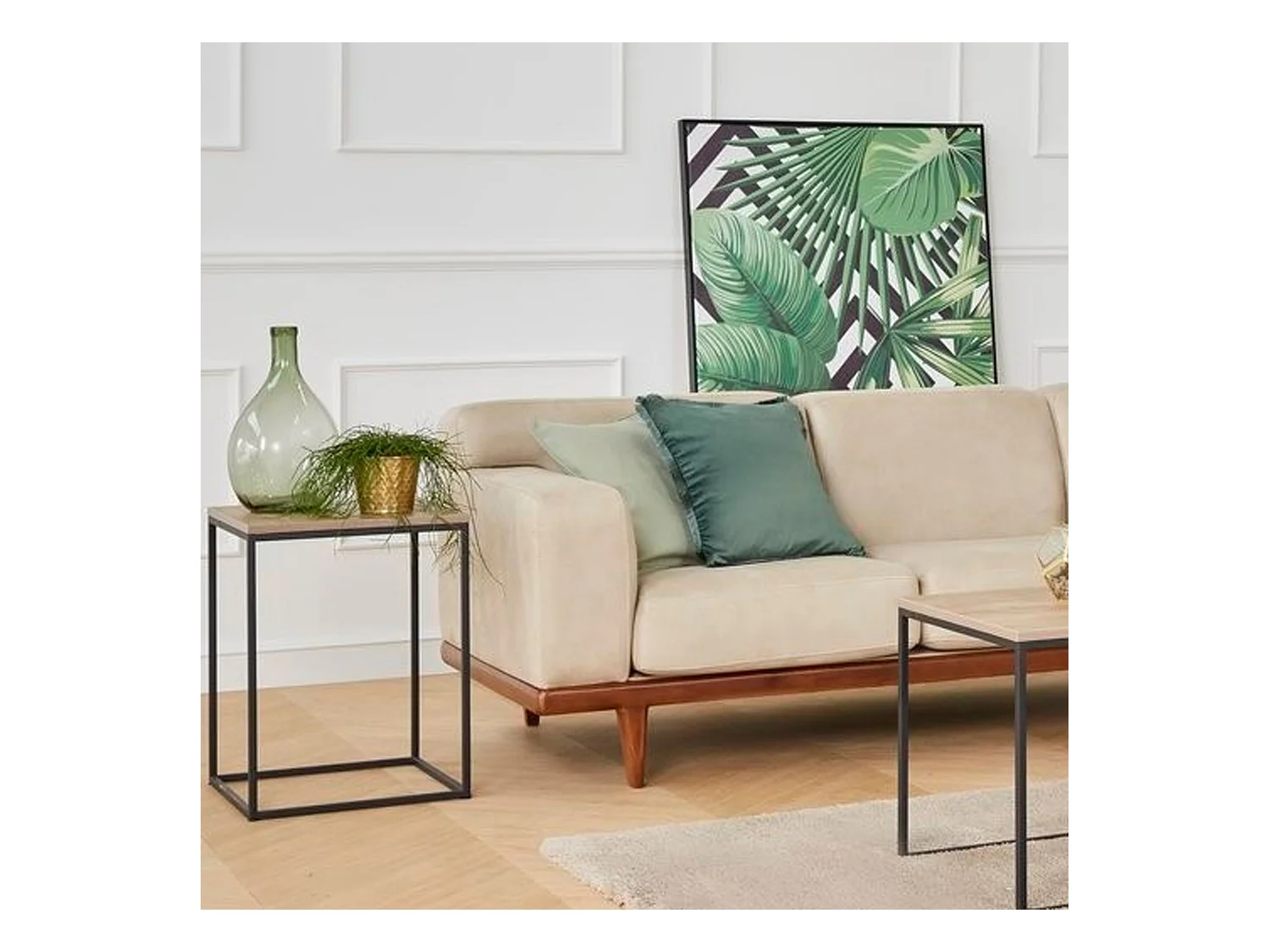 Table d'appoint de salon orinoco  noyer noir 45x45x45 cm