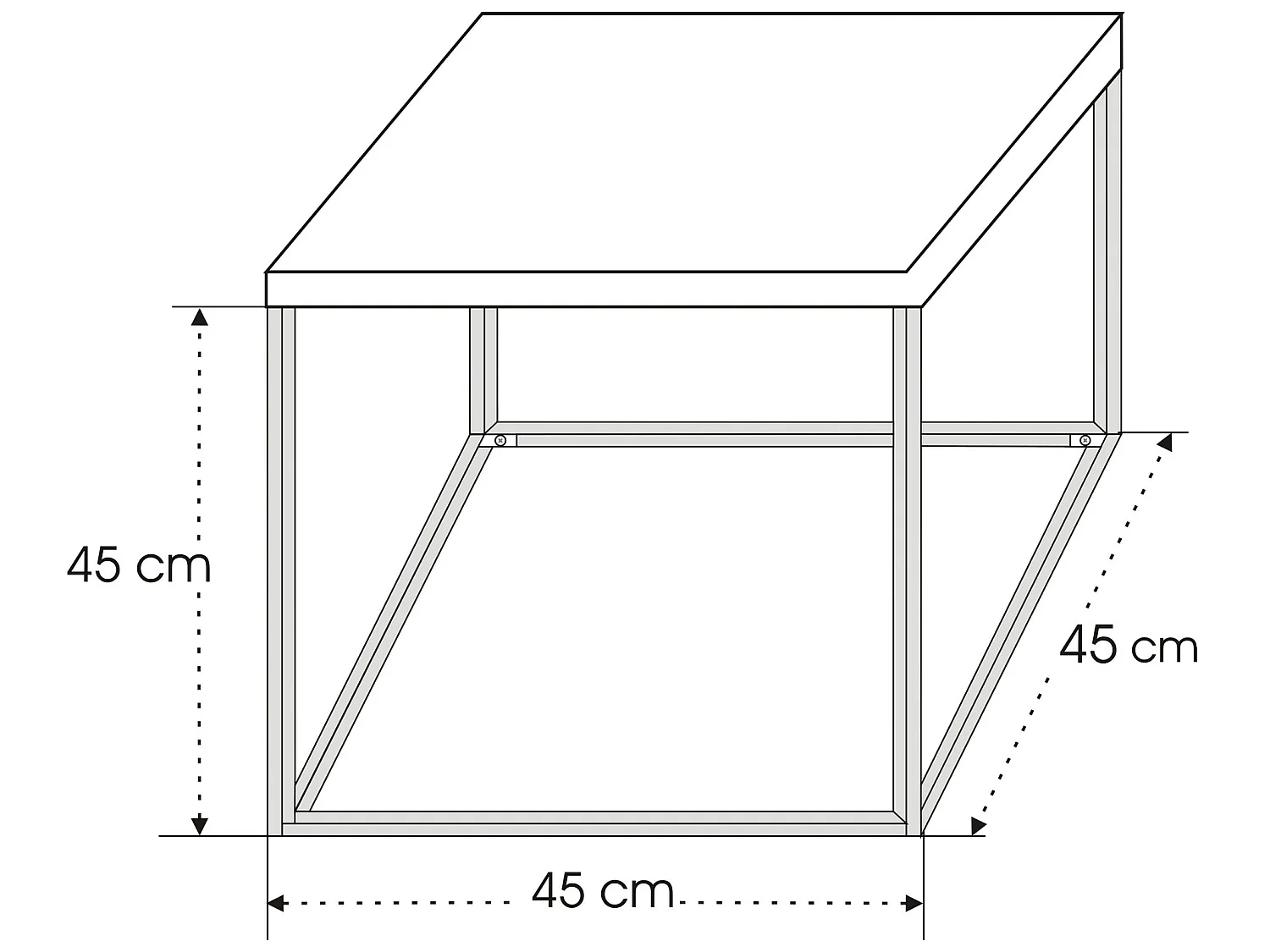 Table d'appoint de salon orinoco  noyer noir 45x45x45 cm