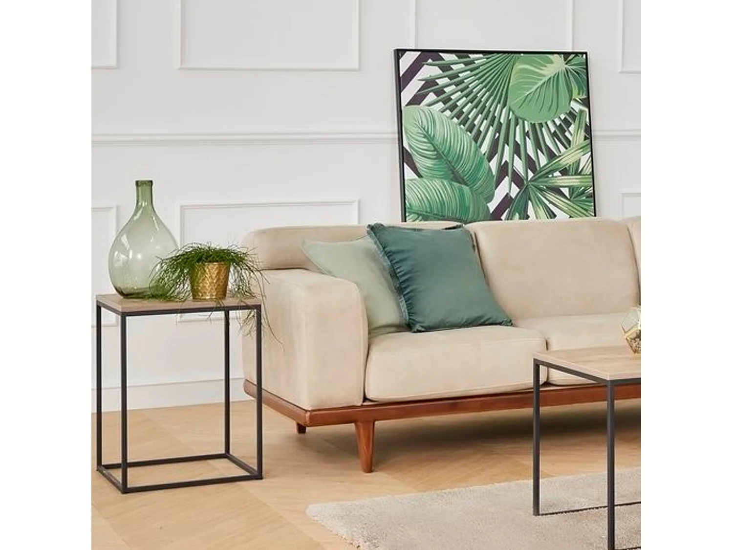 Table d'appoint de salon orinoco  noyer noir 45x45x45 cm