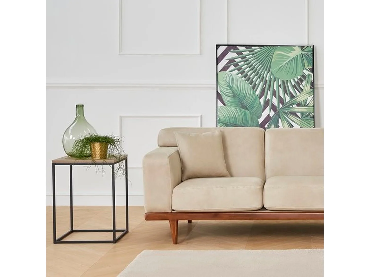 Table d'appoint de salon orinoco  noyer noir 45x45x45 cm