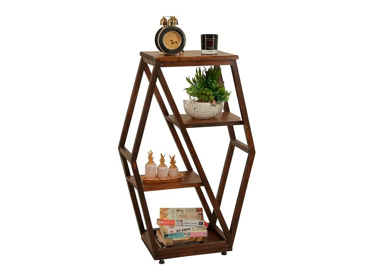 Table d'appoint de salon roe moderne noyer 38x25x90 cm