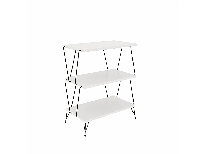 Table d'appoint de salon mississipi moderne blanc 48x75x31 cm