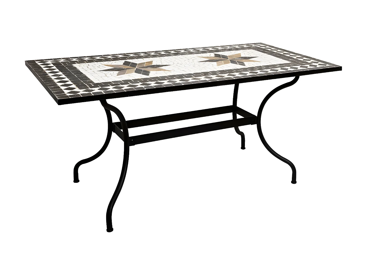 Table de Repas en Mosaïque "Kipos" 160cm Noir