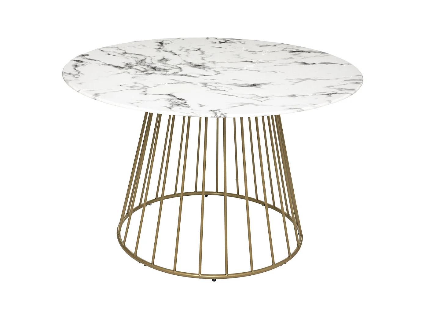 Table à Manger Effet Marbre "Rayo" 120cm Blanc