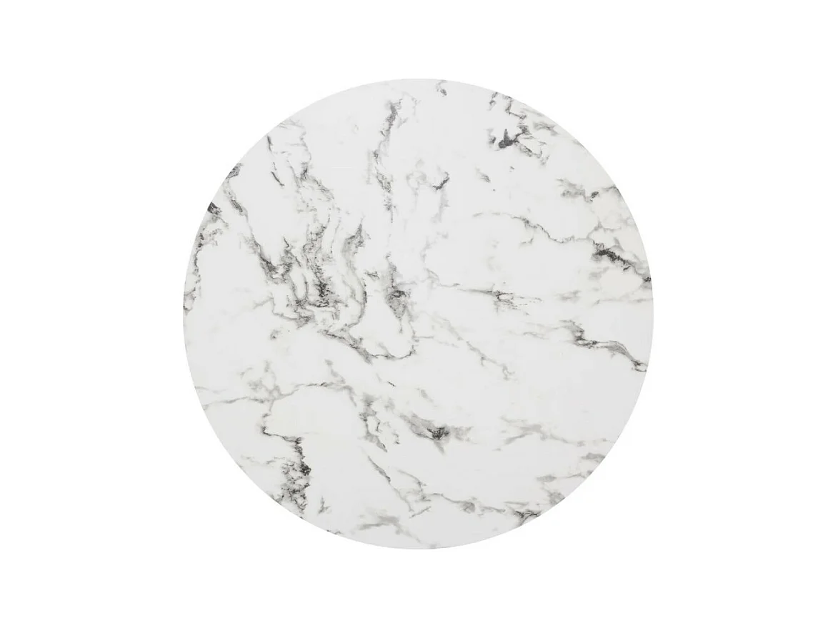 Table à Manger Effet Marbre "Rayo" 120cm Blanc