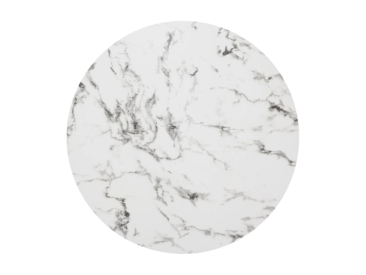 Table à Manger Effet Marbre "Rayo" 120cm Blanc