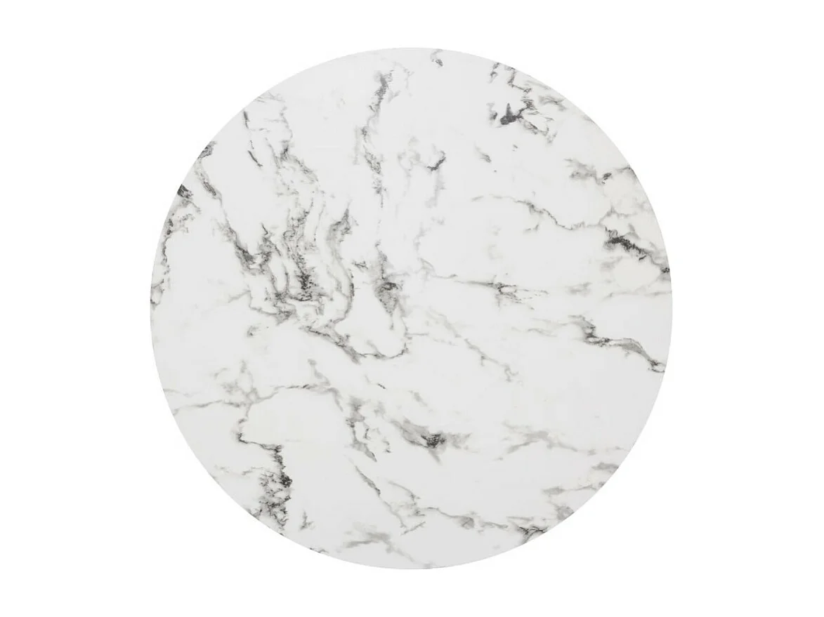 Table à Manger Effet Marbre "Rayo" 120cm Blanc