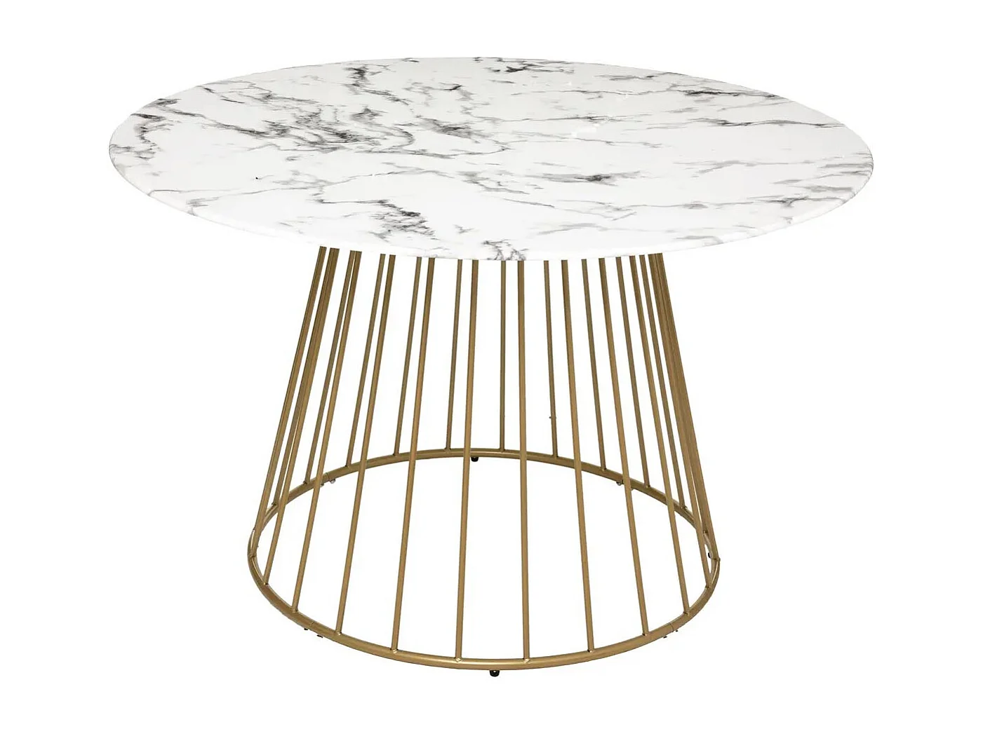 Table à Manger Effet Marbre "Rayo" 120cm Blanc