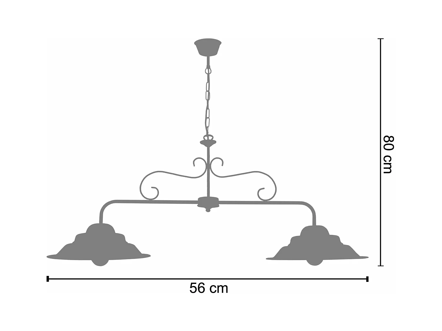 Lustre TOSEL ANVERS metal feixe bronze D56 x  H80  cm