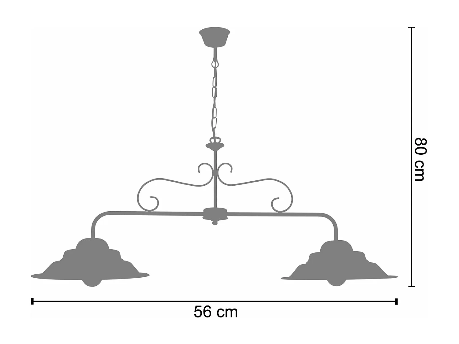 Lustre TOSEL ANVERS metal feixe bronze D56 x  H80  cm