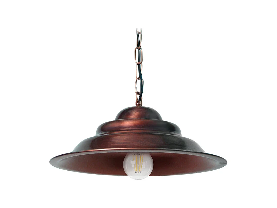 Suspension lanterne métal bronze 80 cm.