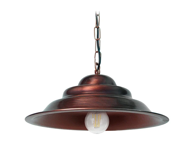 Suspension lanterne métal bronze 80 cm.