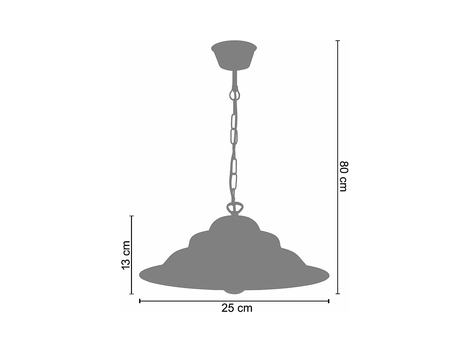 Suspensão TOSEL  ANVERS metal lanterna castanho D25 x  H80  cm