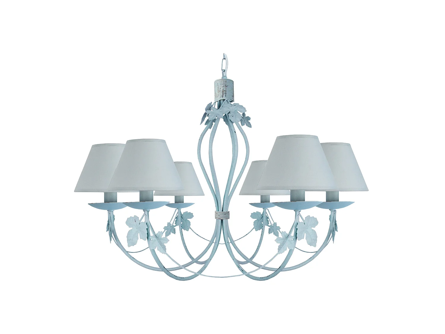 PUY - Lustre multi bras métal gris cerrusé