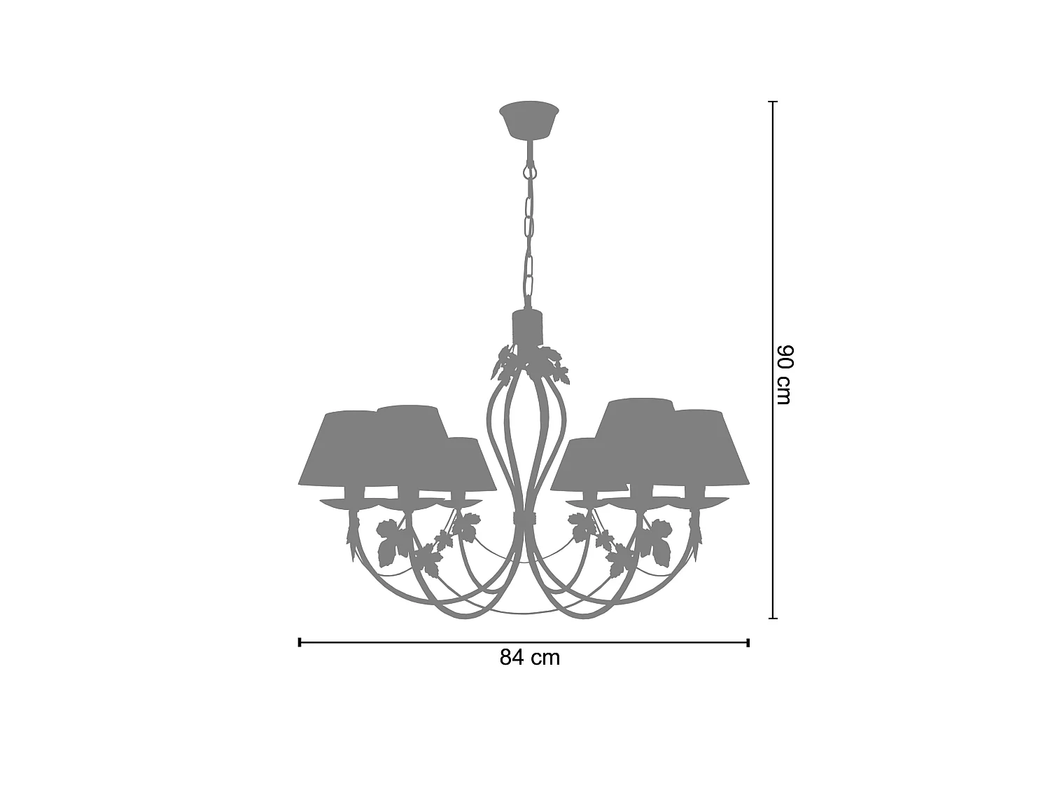 Lustre TOSEL PUY tecido braço taupe D84 x  H90  cm
