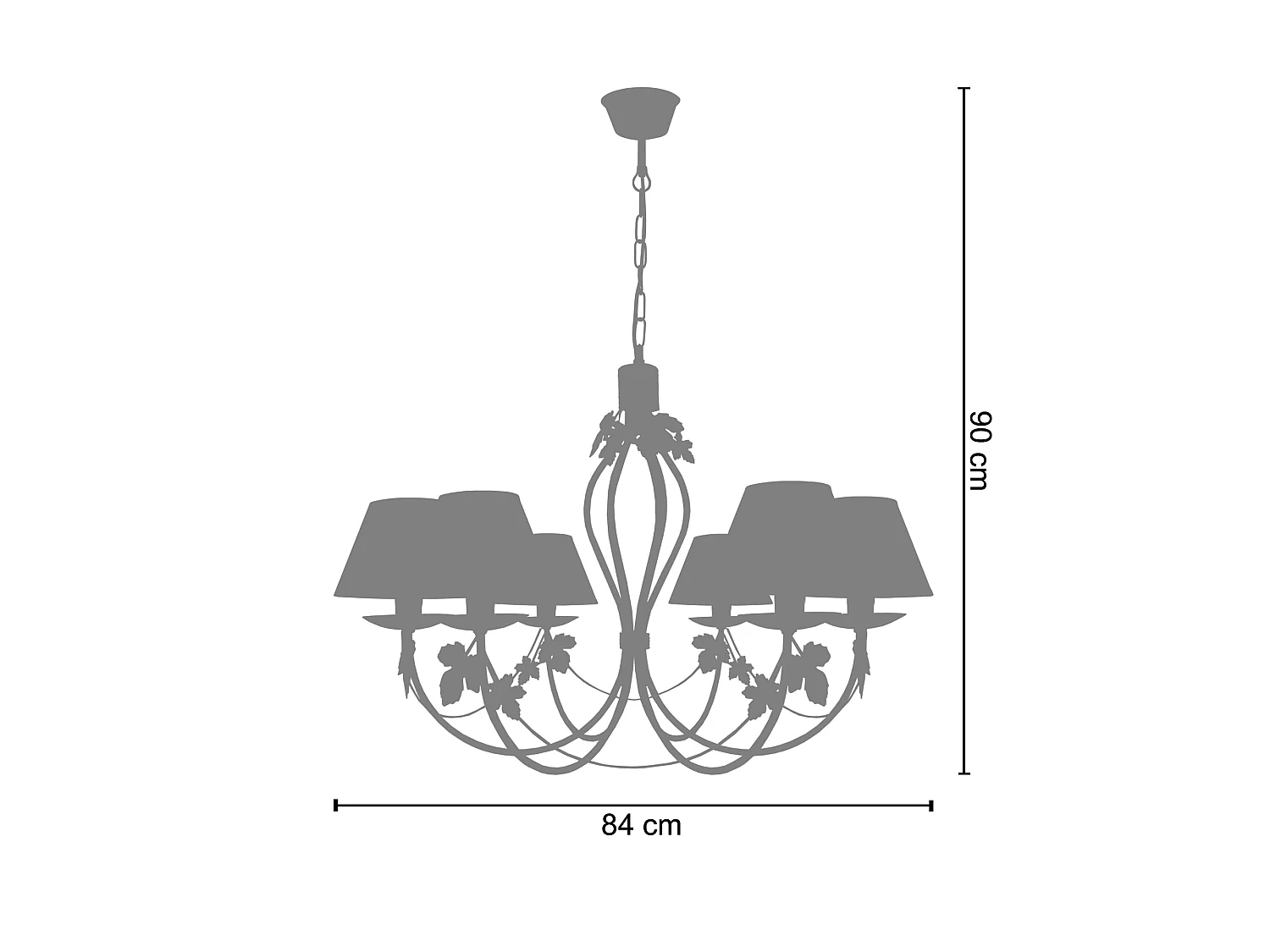 Lustre TOSEL PUY tecido braço cru D84 x  H90  cm
