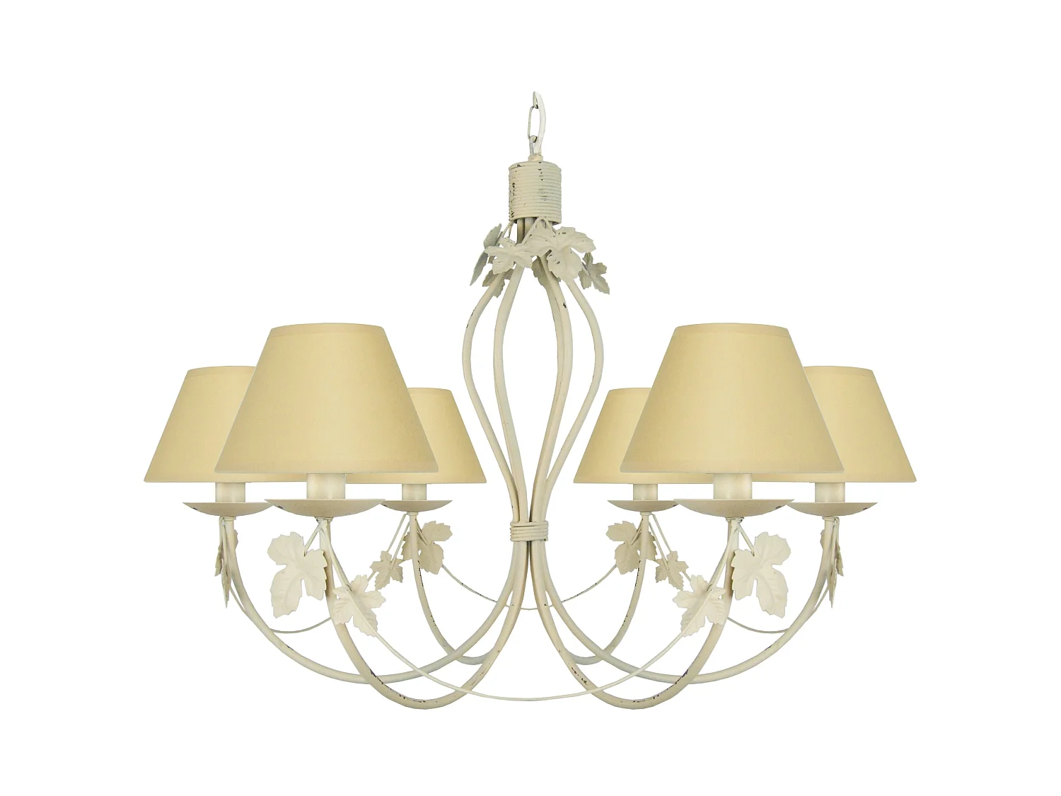 PUY - Lustre multi bras métal crème cerrusè