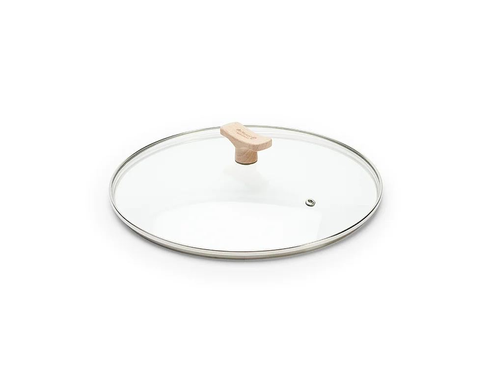 Couvercle Bouton bois 28 cm en verre
