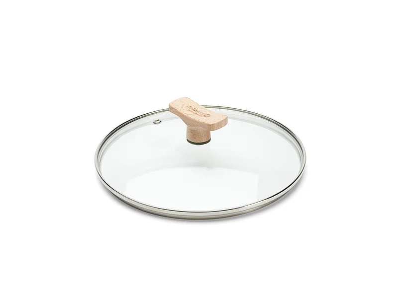 Couvercle Bouton bois 20 cm en verre